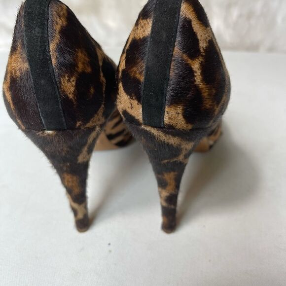 JCrew collection leopard print calf hair heels SZ8 - Picture 3 of 12